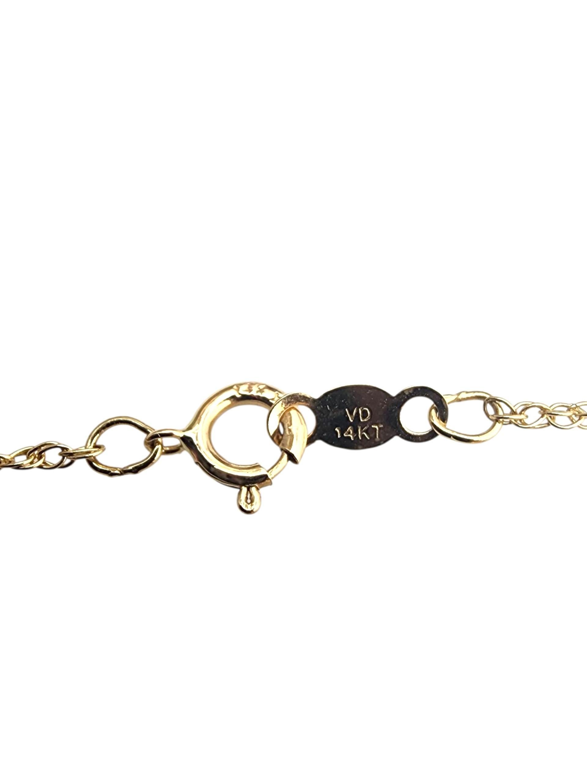 Van Dell 14K Gelbgold Perlenkette mit Anhänger #22844 Damen im Angebot