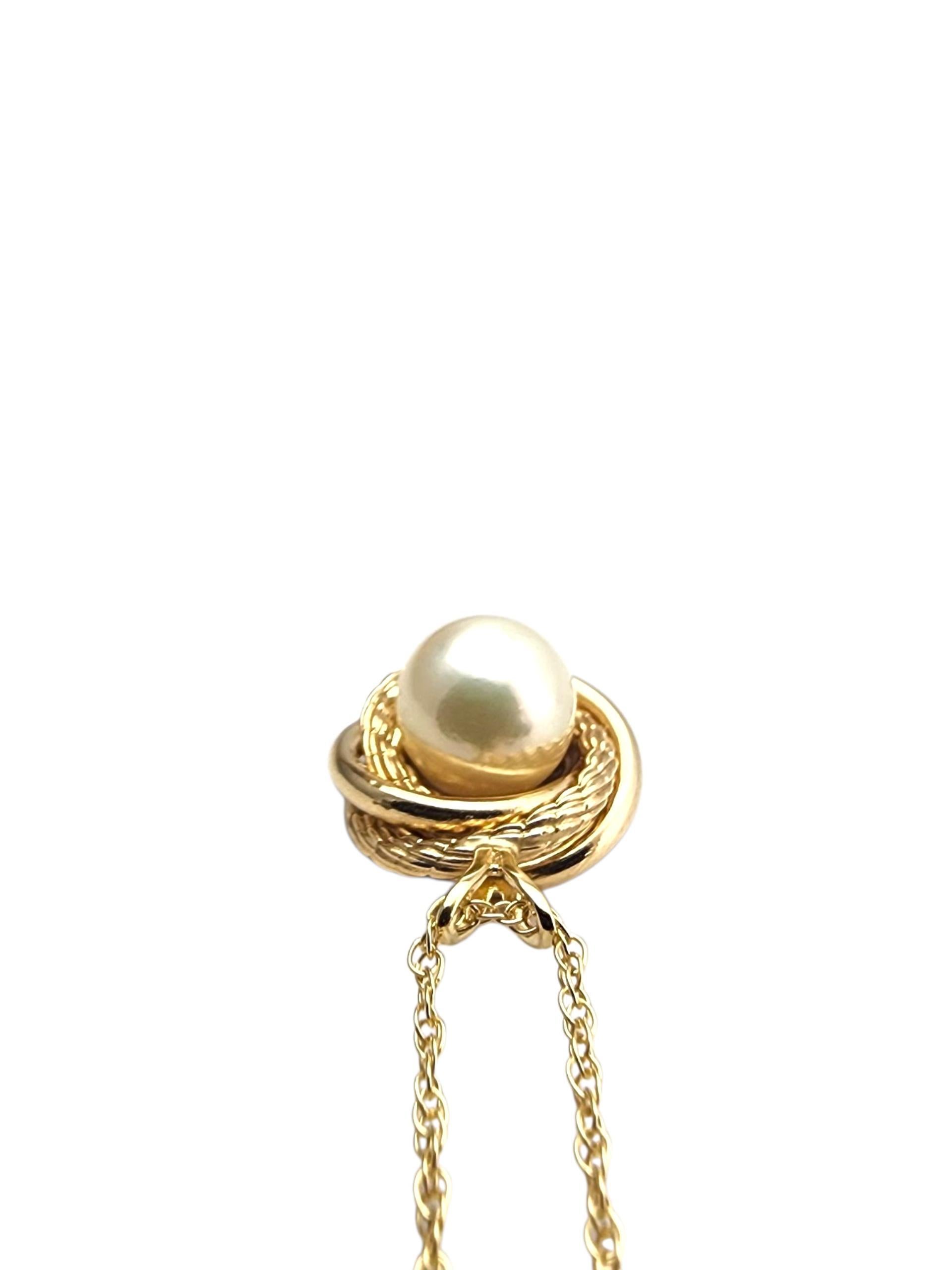Van Dell 14K Gelbgold Perlenkette mit Anhänger #22844 im Angebot 3