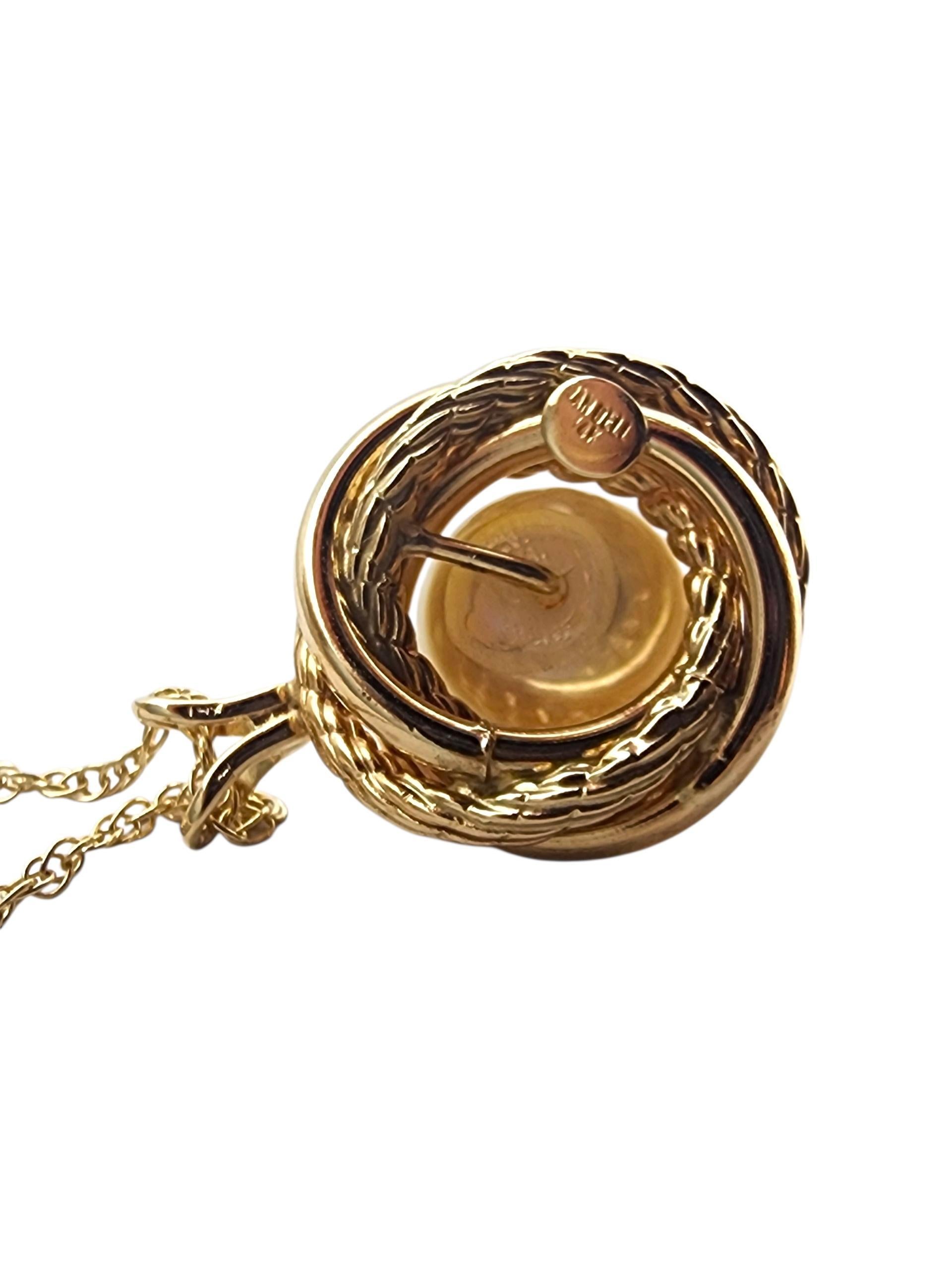 Van Dell 14K Gelbgold Perlenkette mit Anhänger #22844 im Angebot 5