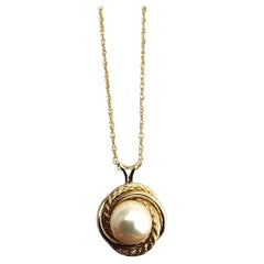 Van Dell 14K Gelbgold Perlenkette mit Anhänger #22844