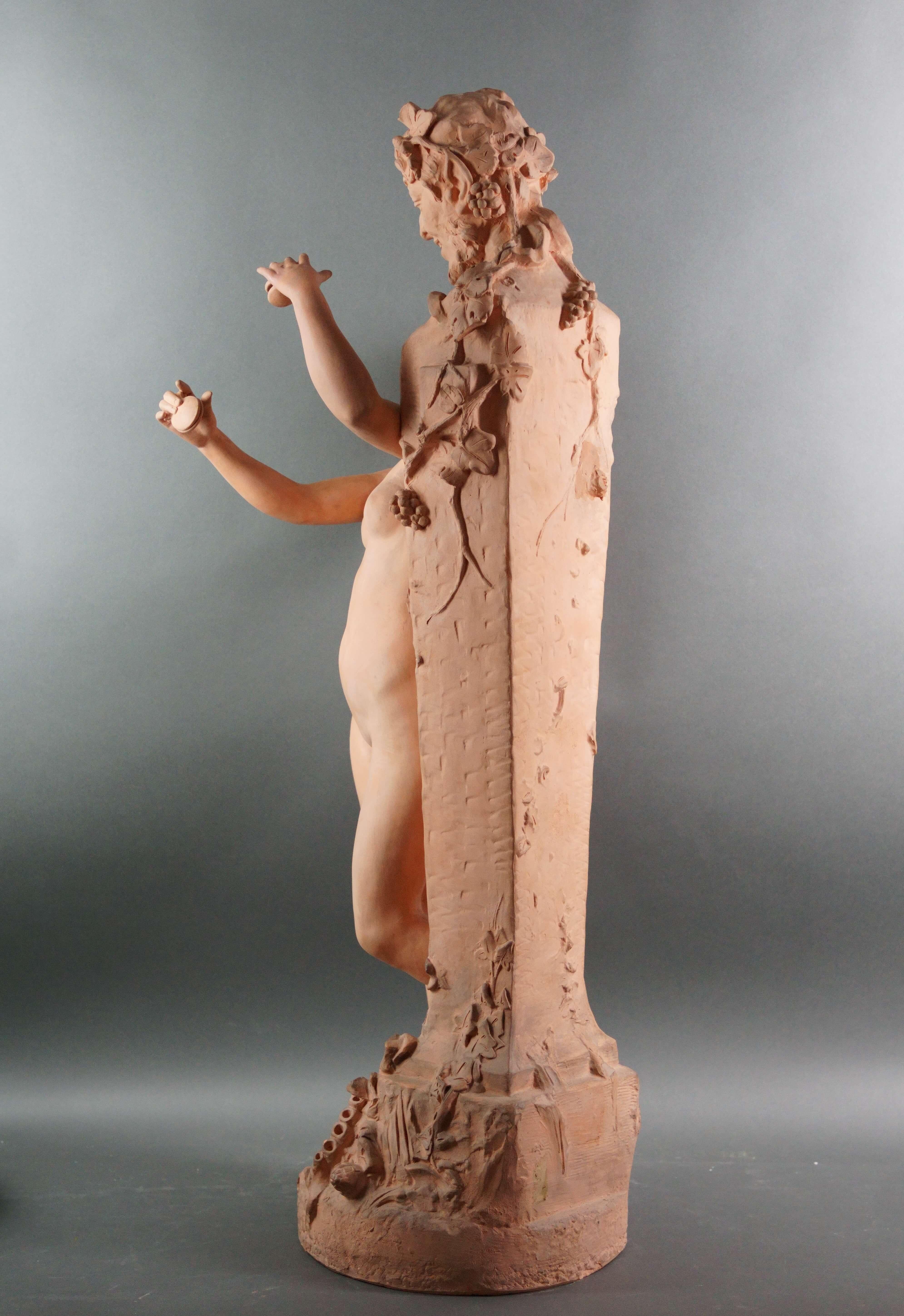Grande Gruppo in Terracotta Scultura Art Nouveau 