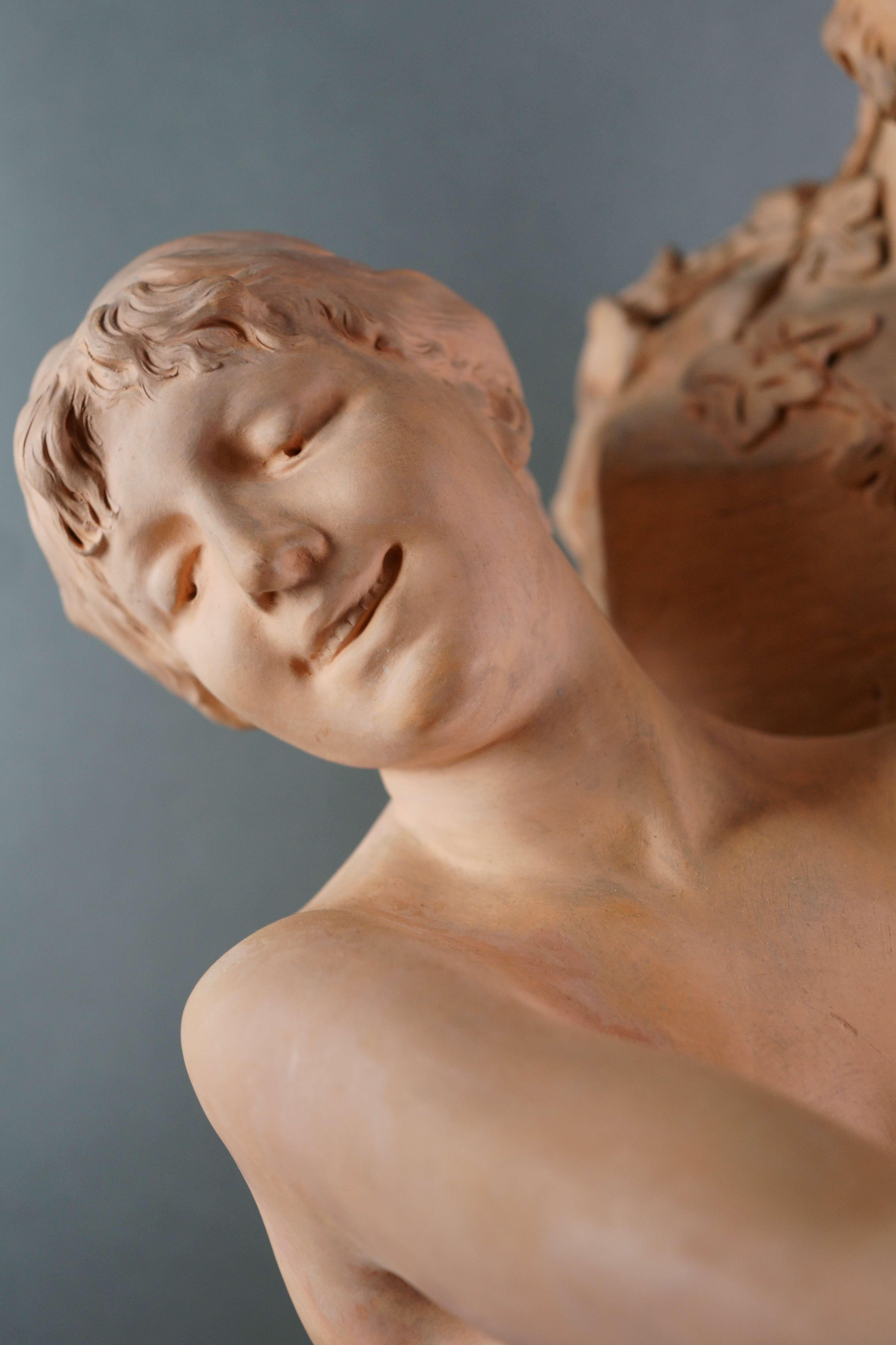 Grande Gruppo in Terracotta Scultura Art Nouveau 