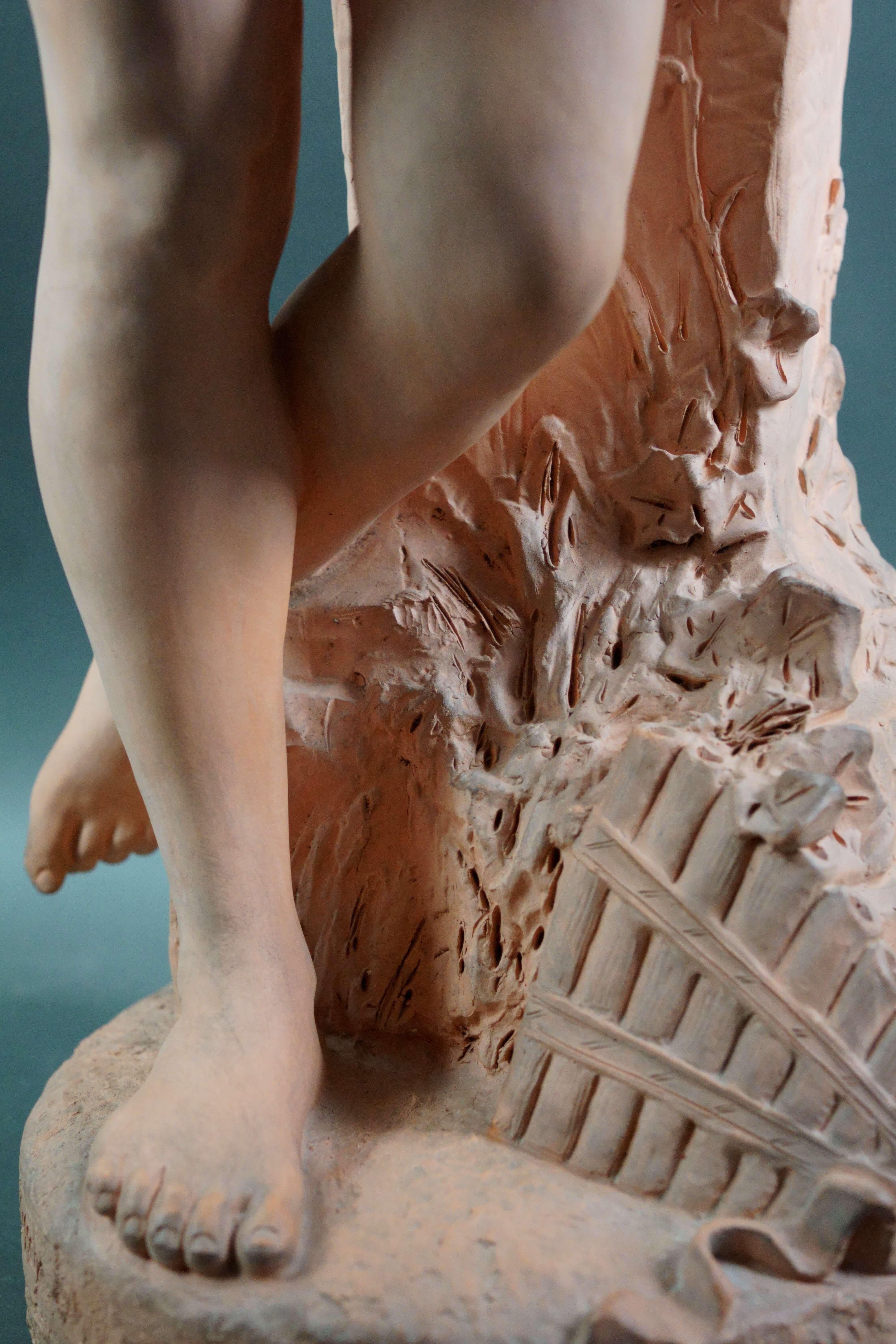 Grande Gruppo in Terracotta Scultura Art Nouveau 