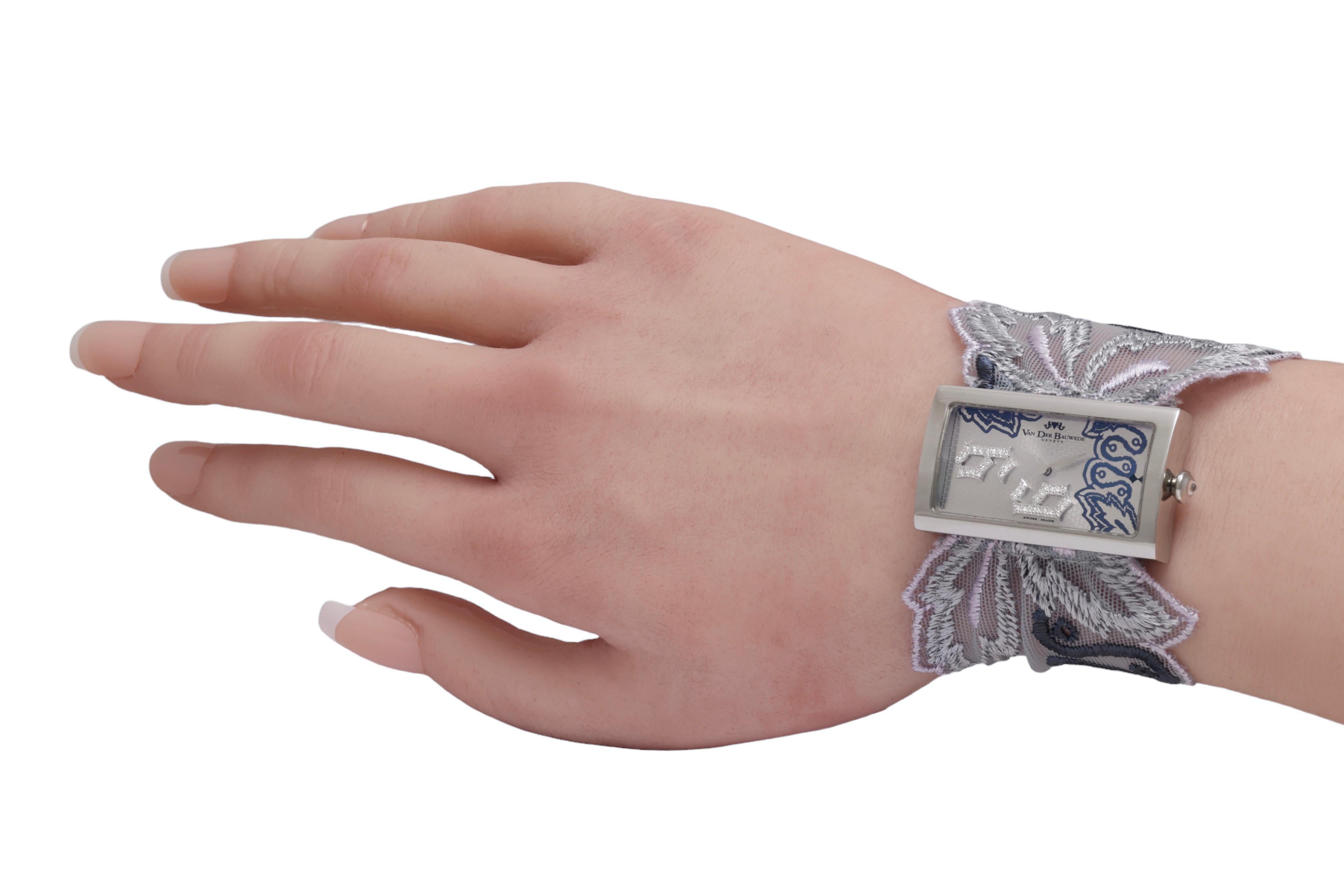 Van Der Bauwede Lace Sixty Nine Wrist Watch, Diamonds  Brand New Box and Papers For Sale 10