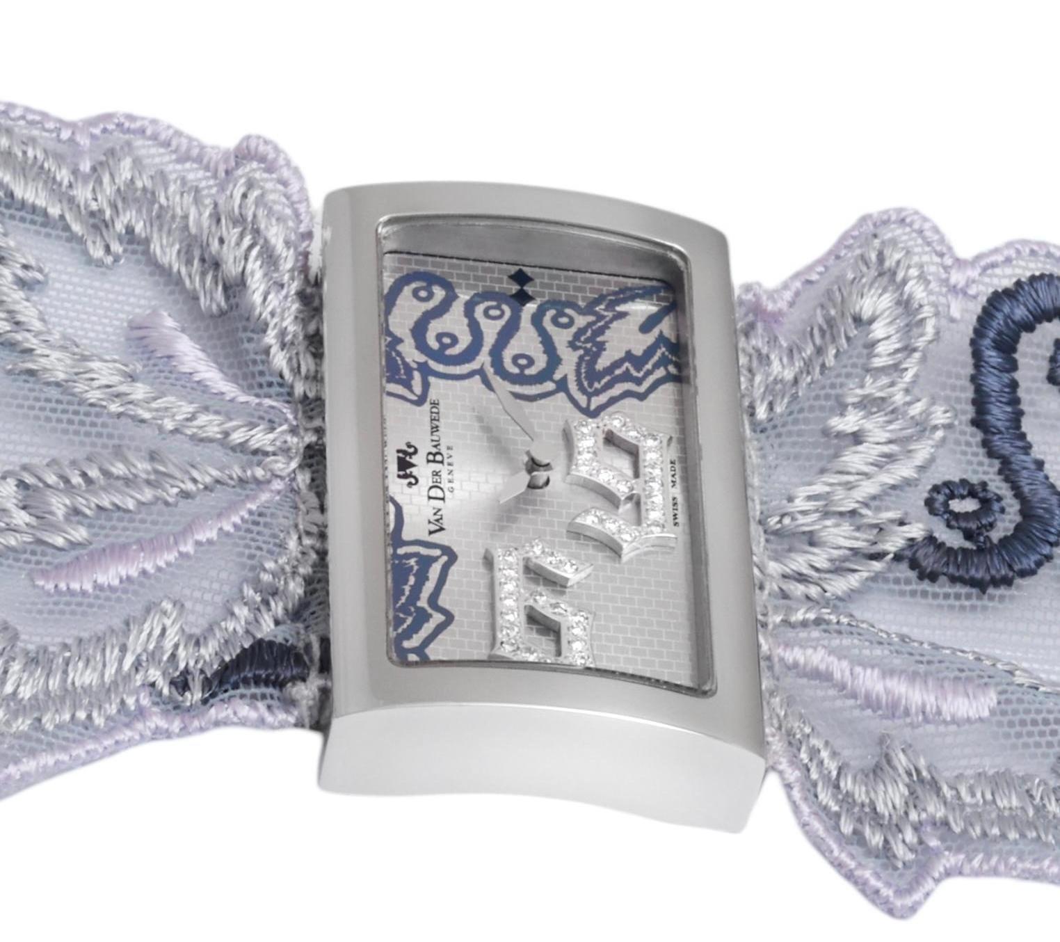Modern Van Der Bauwede Lace Sixty Nine Wrist Watch, Diamonds  Brand New Box and Papers For Sale