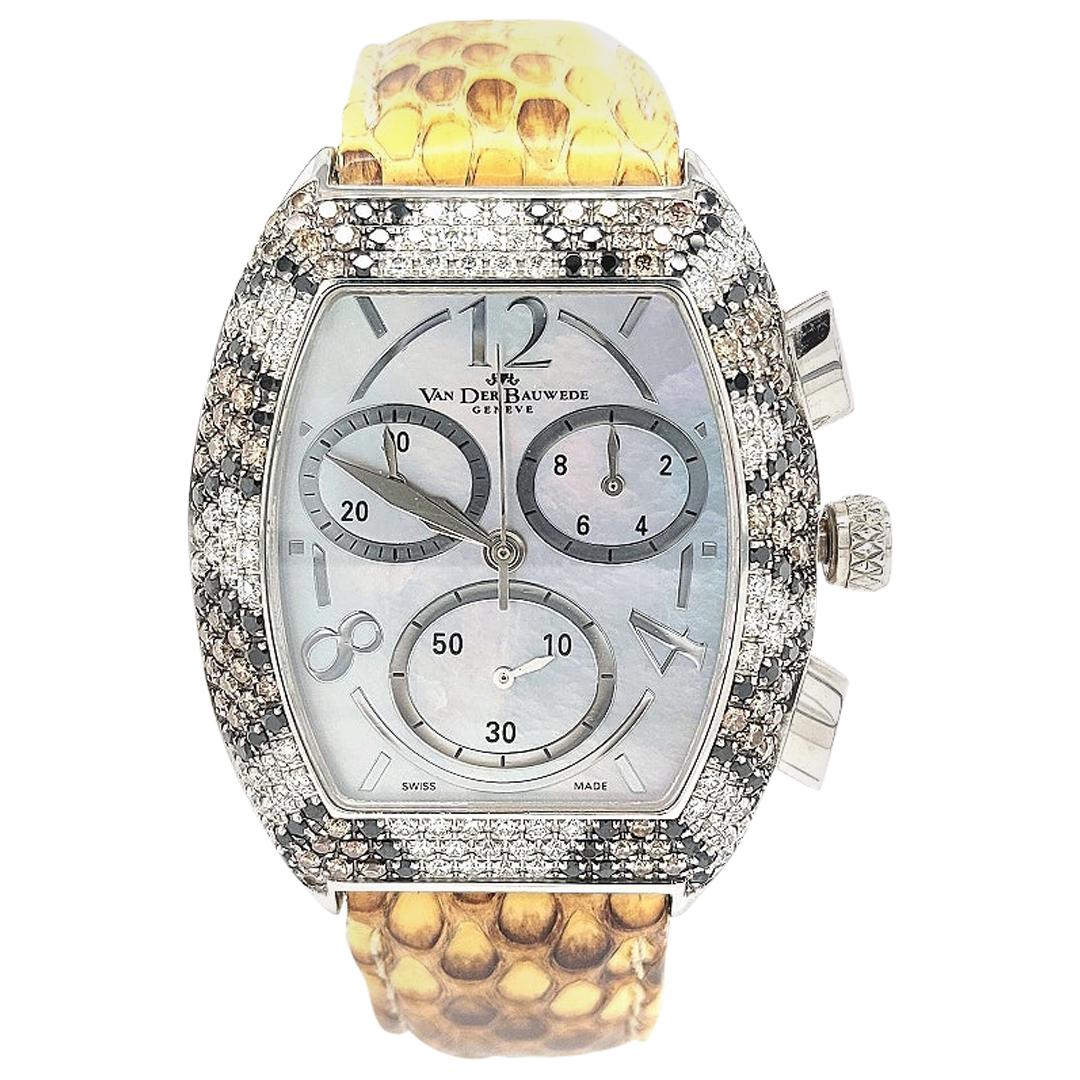 Van Der Bauwede Magnum XS, Chronograph Snake White, Black, Brown Diamonds