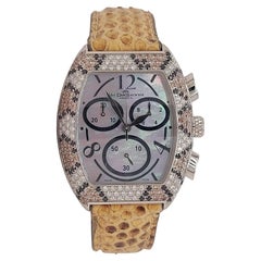 Van der Bauwede Magnum XS Chronograph Watch, Black, Cognac & White Diamonds