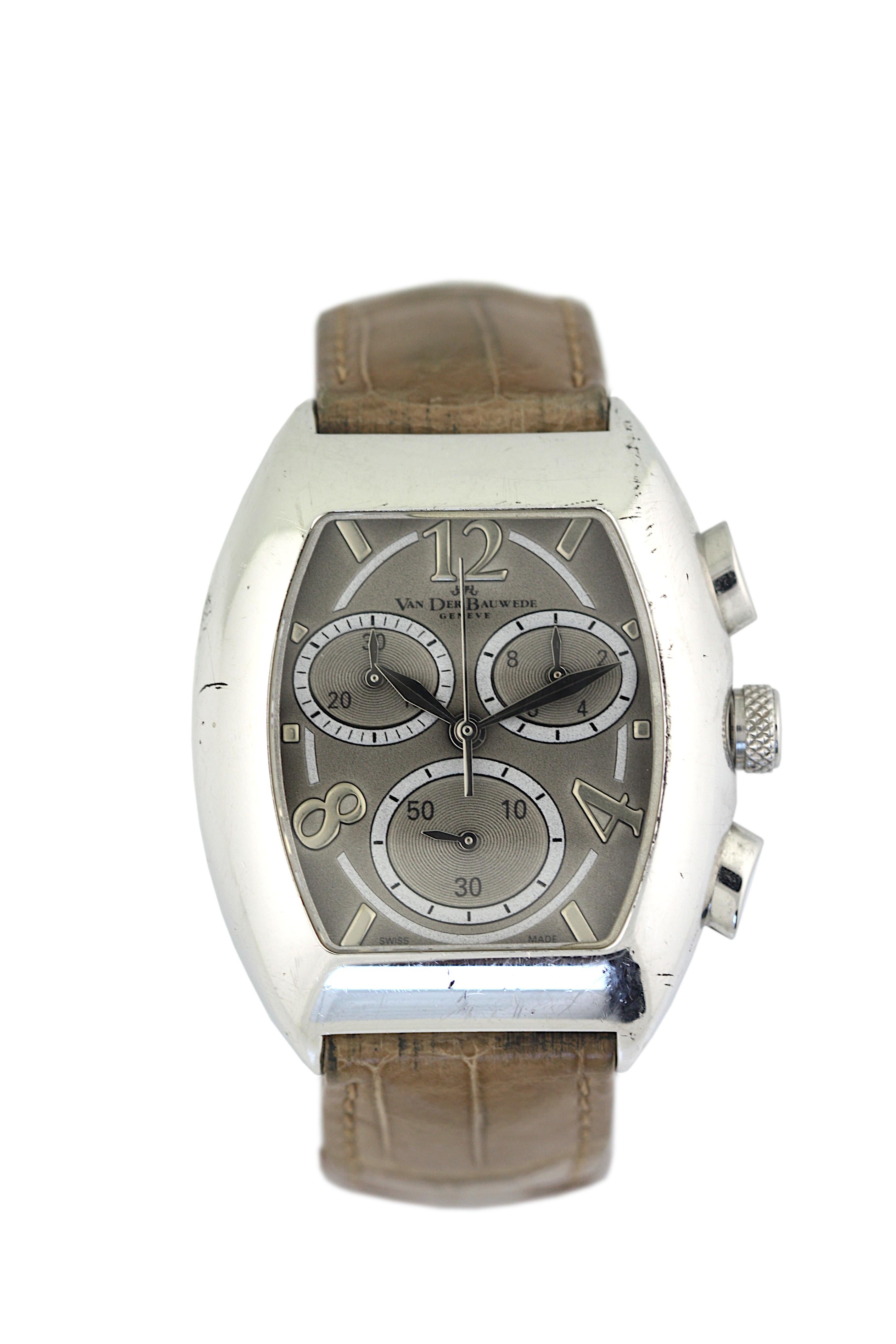 Van Der Bauwede, Silberne Armbanduhr signiert Magnum XS, Van Der Bauwede im Angebot 6