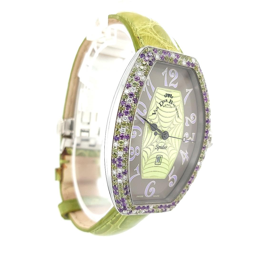 Contemporary Van Der Bauwede Spider Tutti Frutti with Diamonds & Natural Semi Precious Stones For Sale