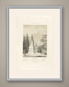 Van der Hoeven Monument, Utrecht, Dutch Architecture Print, Leliman, 1865-1866