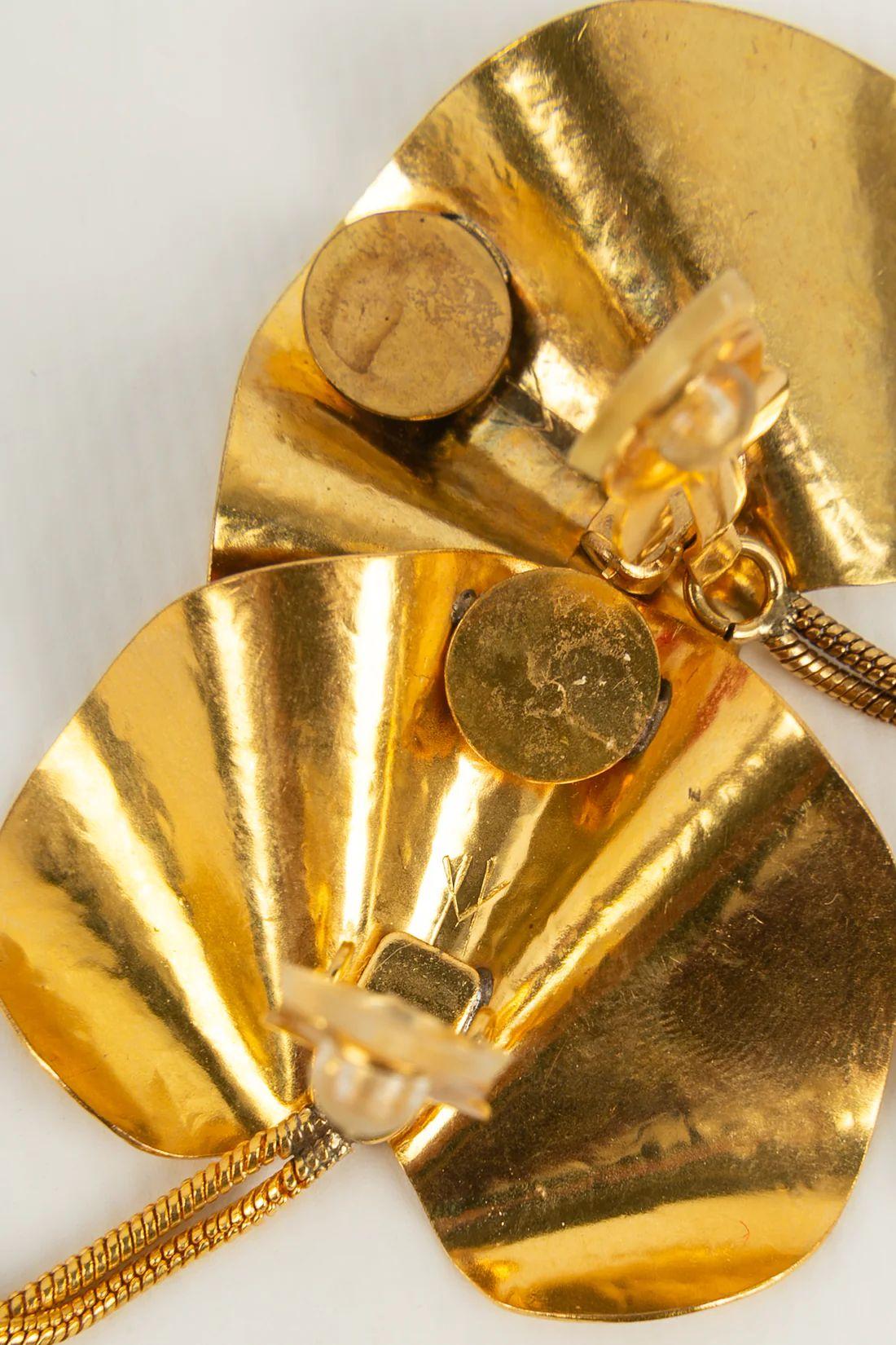 Women's Van der Straeten Clip Earrings in Gold Metal