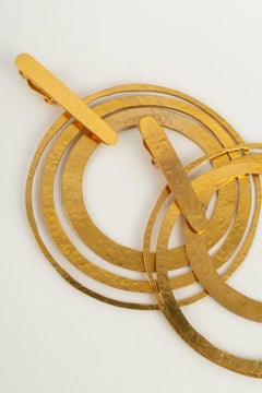 Van der Straeten Earrings Clip in Hammered Gold Metal