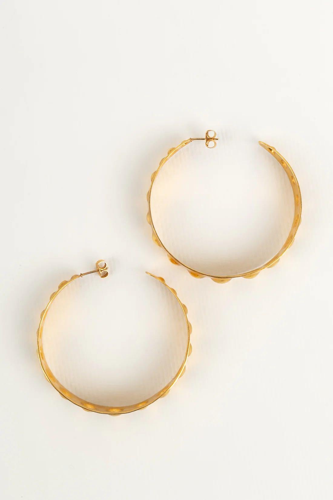 Van der Straeten Boucles d'oreilles Creole en métal doré Pour femmes en vente