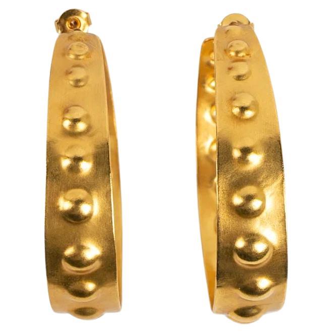 Van der Straeten Gold metal Creole Earrings For Sale