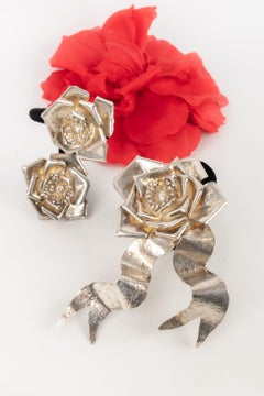 Van Der Straeten Set di gioielli argentati con spilla e orecchini a clip