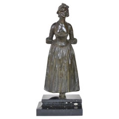 Van Der Straeten, Woman, Signed Bronze, Late 19th Early 20thCentury
