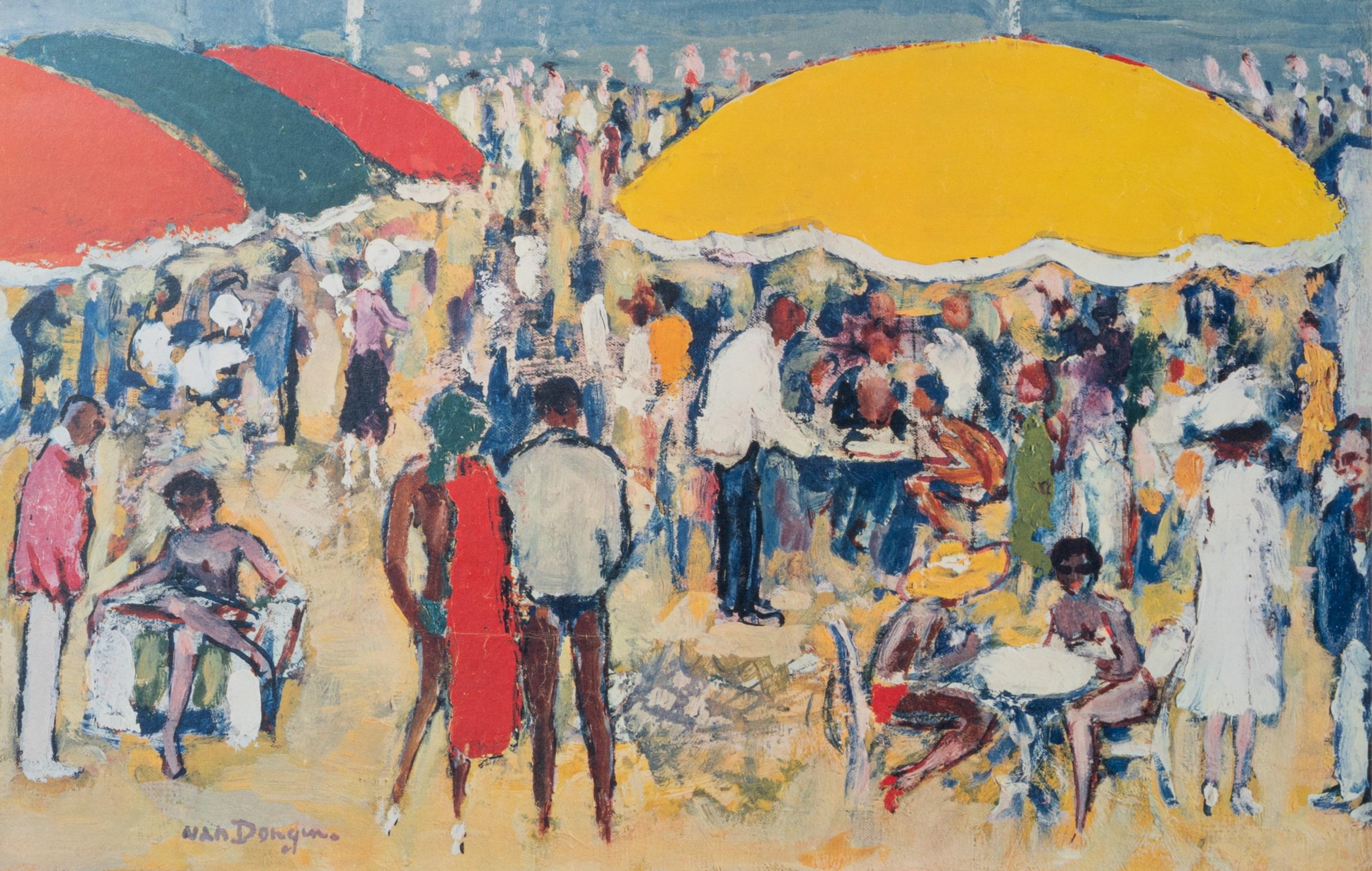 Français Van Dongen, affiche de tourisme originale, Deauville, Normandie, fauvisme, plage de mer 1979
