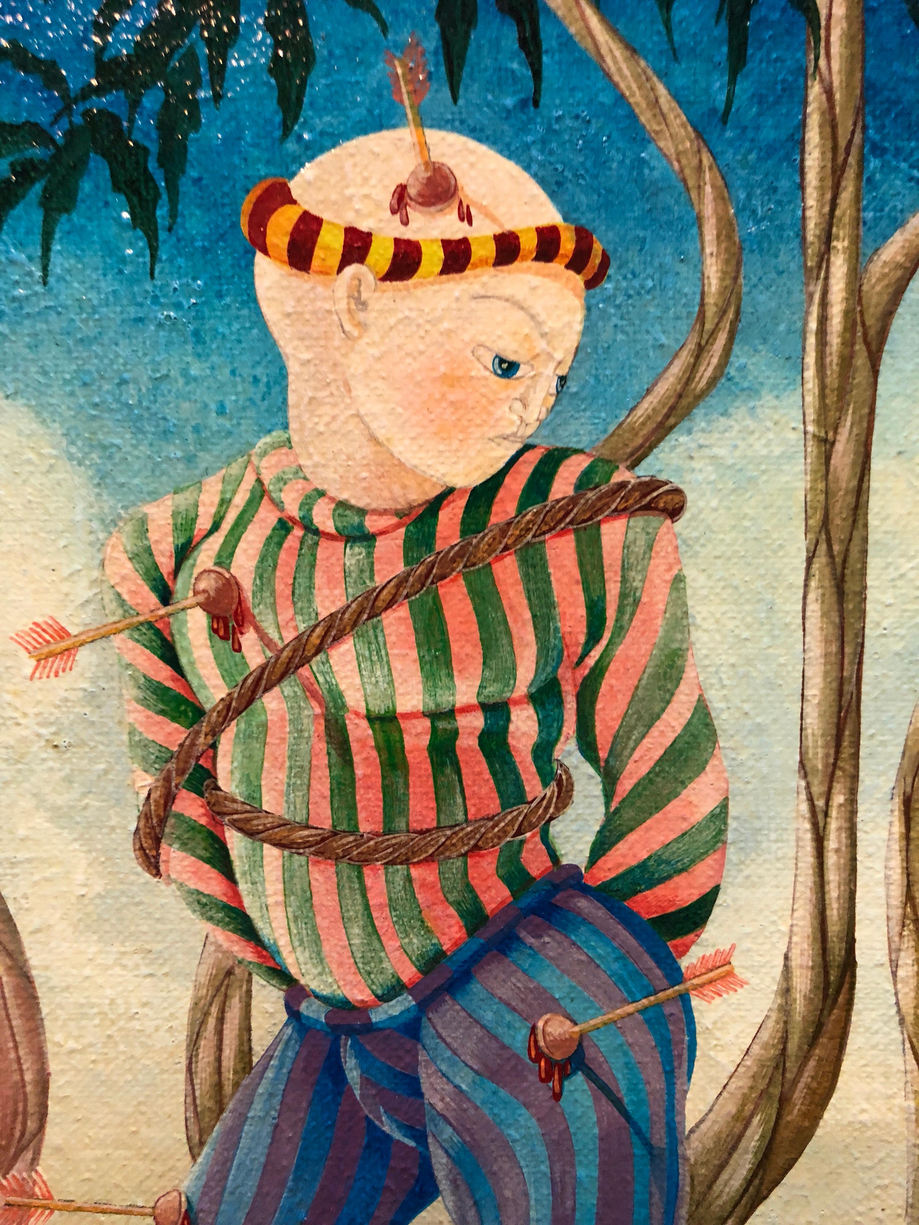 
One of the best artists to come out of Key West, the Conch Republic. 
Van Eno designed costumes and backdrops, posters and playbills for Key West's community theaters. His detailed paintings, inspired by Flemish tapestries and Biblical and