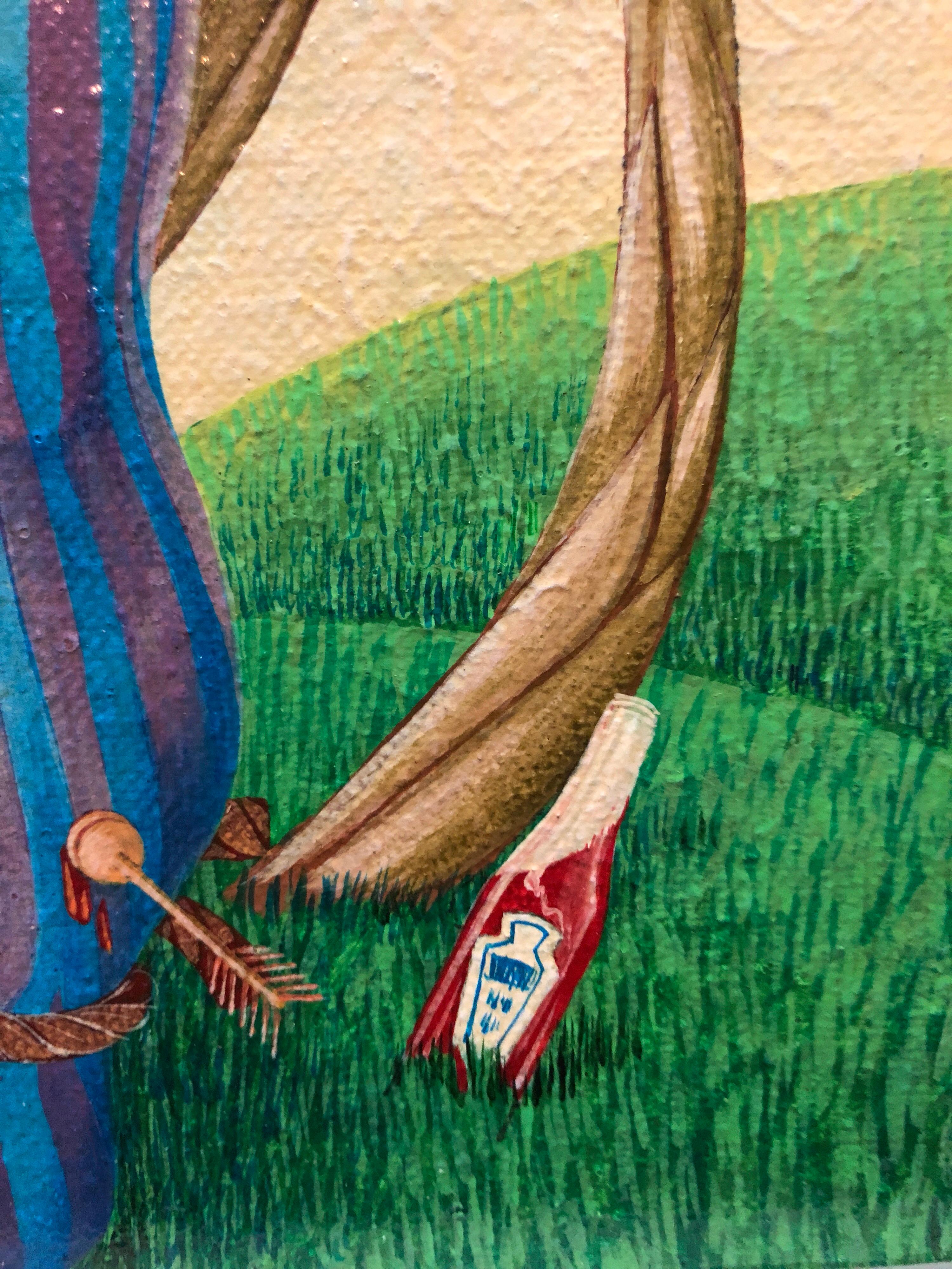 Saint Ketchup, Whimsical Surrealist Key West Conch Republic Painting 1