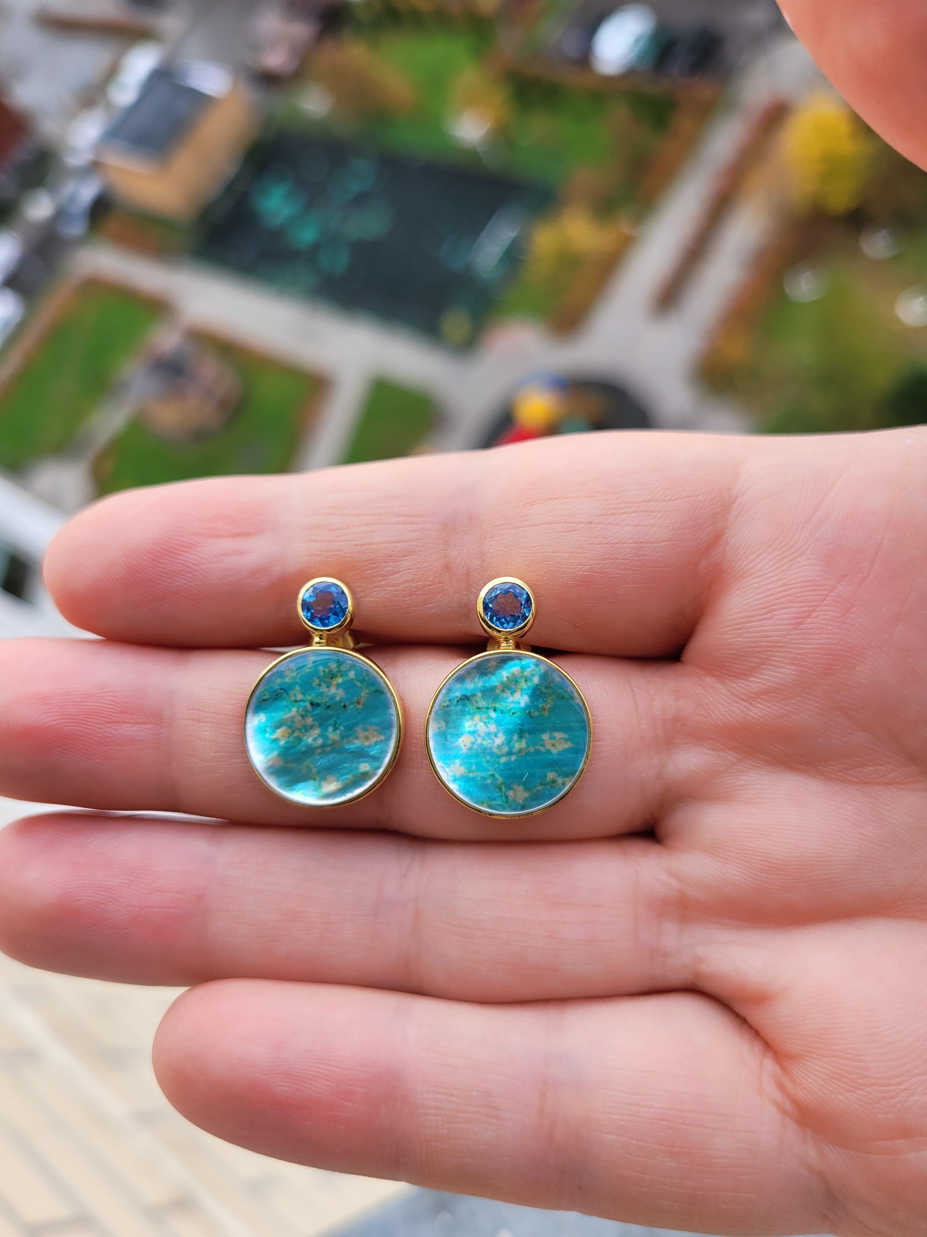 Orecchini Van Gogh Mandorlo in fiore con topazio e madreperla in vendita 4