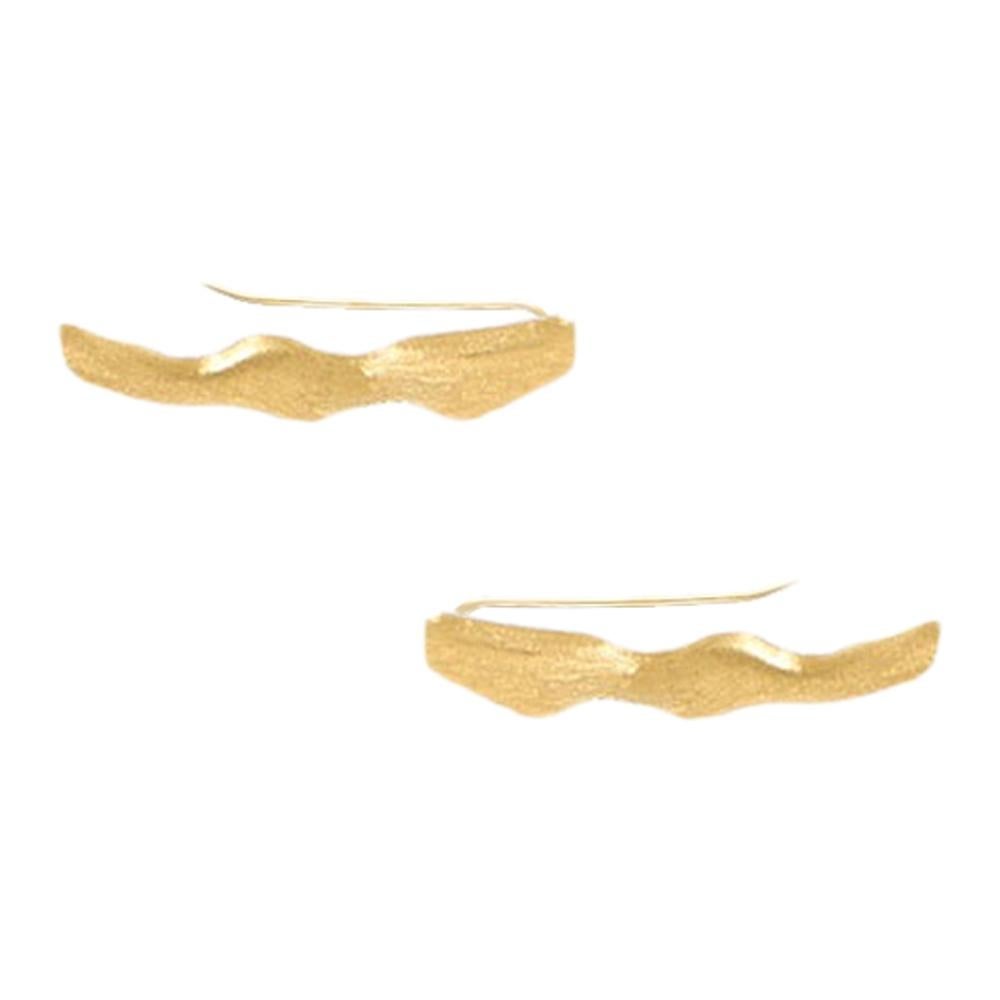 Van Gogh Almond Ear Climber Gold Earrings '18k Gold' For Sale