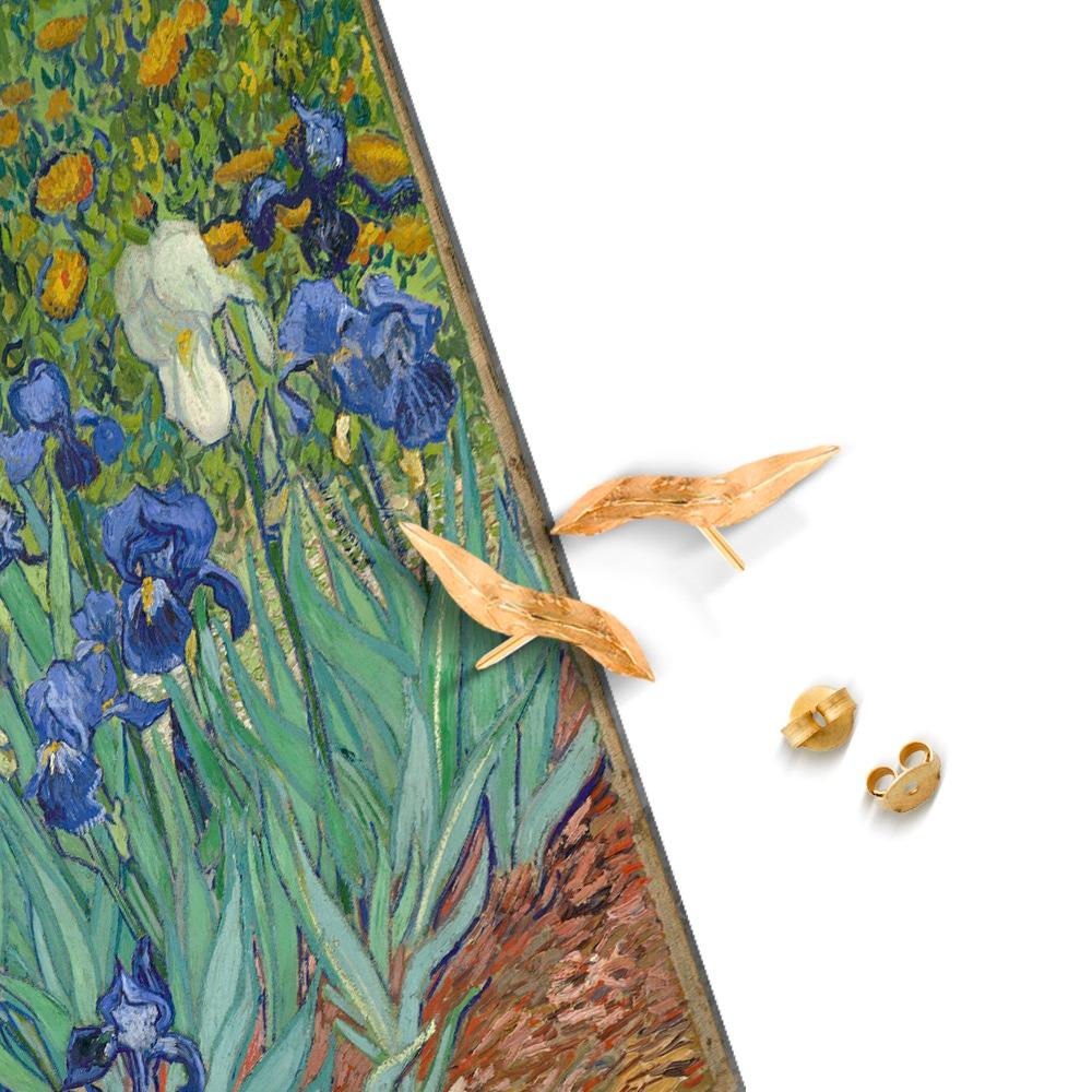 Van Gogh Irisen Ohr Manschette Gold Ohrringe '18k Gold' für Damen oder Herren im Angebot