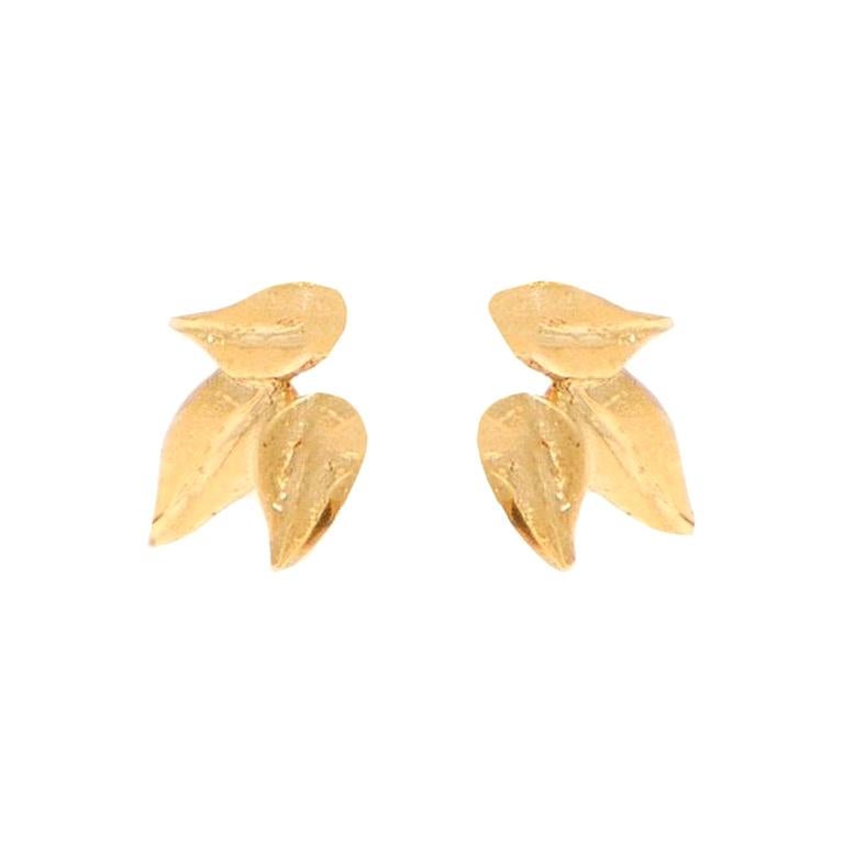 Van Gogh Roses Gold Earrings '18k Gold' For Sale