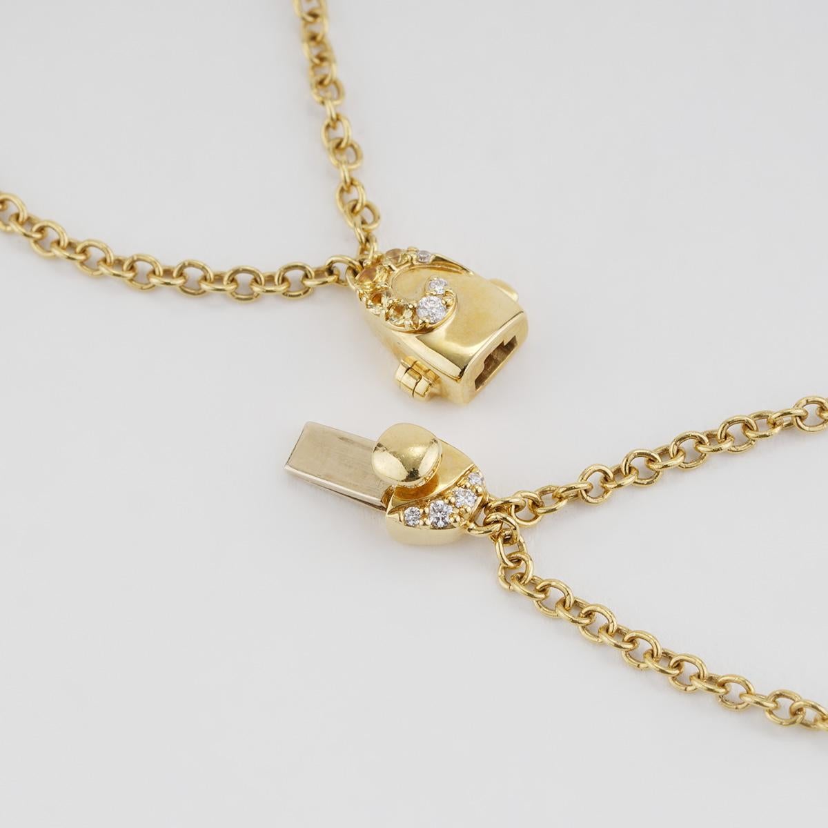 Women's or Men's Van Gogh Starry Night 6.53 Cttw. Diamond and Yellow Sapphire Necklace 18K Gold For Sale