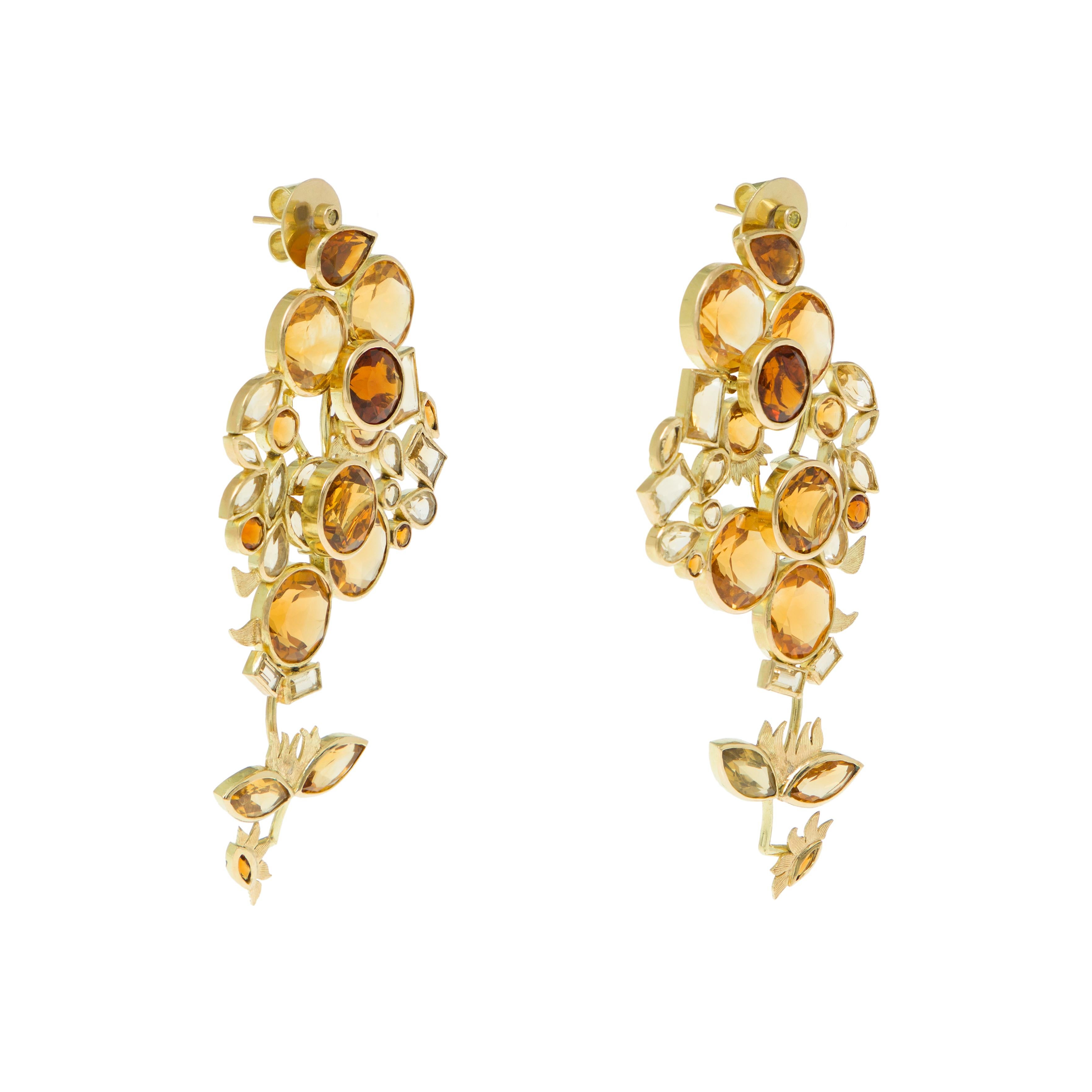 Earrings
Gold 18K
Light Citrine, Citrine Rio Grande and Yellow Diamonds
Handmade, polished finish and bezel setting

Bronze A' Design Award Winner (2020-2021)
Second Place MJSA Vision Awards Winner 2020
Honorable Mention for Colored Stone