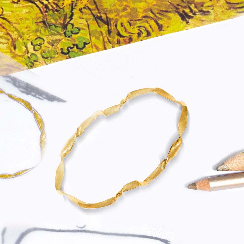 Women's or Men's Van Gogh Yellow Flowers Bracelet '18k Gold' For Sale