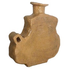 Van Hooff Ceramic Vase "Atro" in Natural Clay, Contemporary African Style Vessel