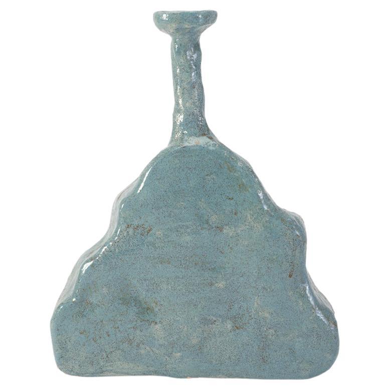 Vase en céramique Van Hooff "Kapu", bleu, style africain contemporain, vase en terre cuite  en vente