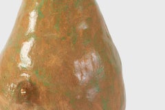 Van Hooff Ceramic Vase "Koni", Green and Brown, African Style, Contemporary Clay