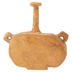Van Hooff Ceramic Vase "Rabu" in Natural Clay, Contemporary African Style Vessel
