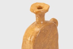 Van Hooff Ceramic Vase "Vido" in Natural Clay, Contemporary African Style Vessel