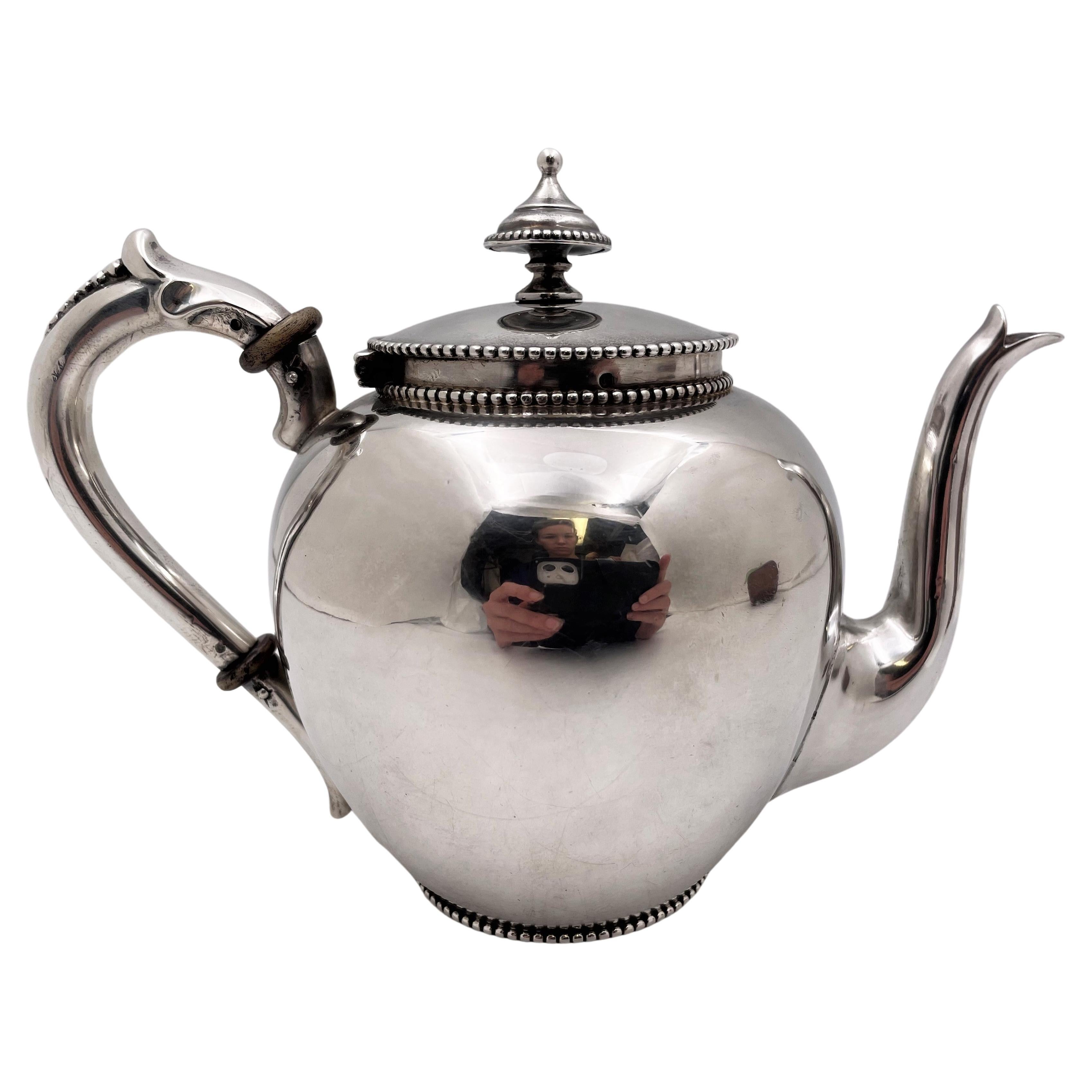 Van Kempen Museum Dutch 19th Century Silver Teapot For Sale