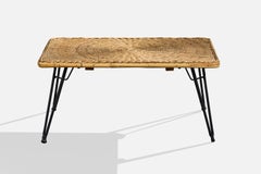 Van Keppel & Green Attribution, Side Table, Metal, Rattan, USA, 1950s