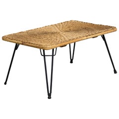 Van Keppel & Green Attribution, Side Table, Metal, Rattan, USA, 1950s