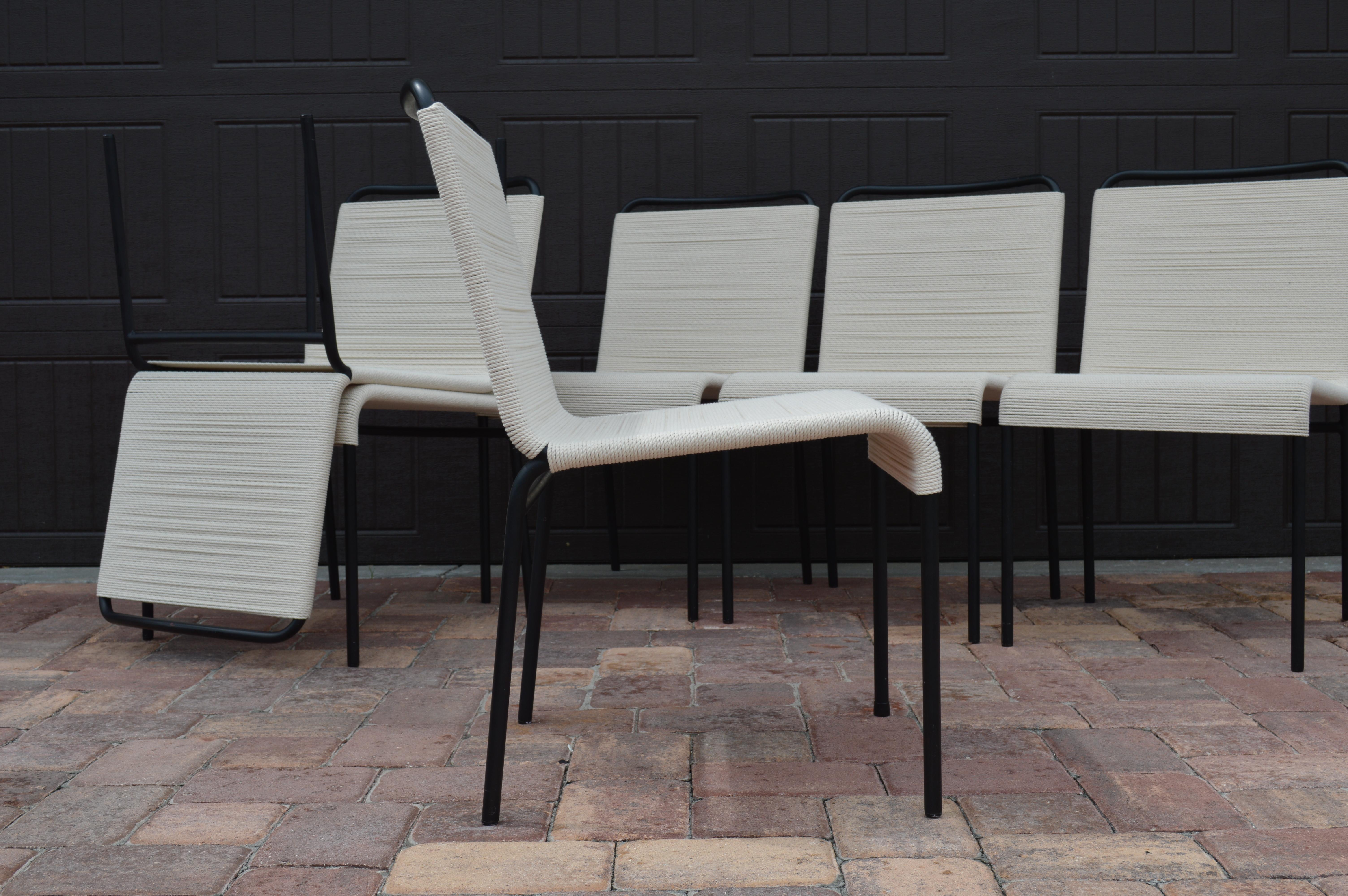 Mid-Century Modern Van Keppel-Green Cord Chairs, Set of Six