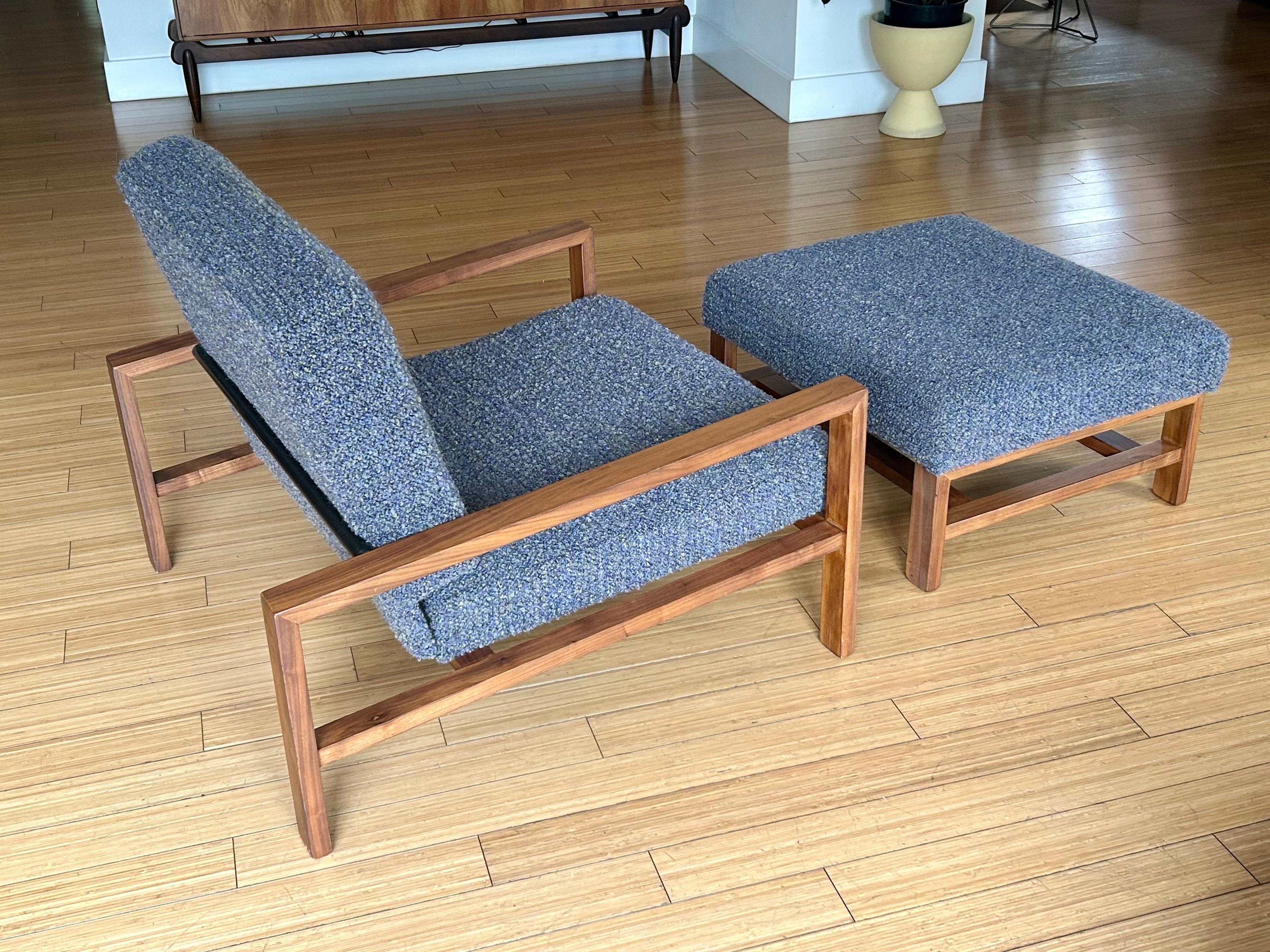 American  Lounge Chair + Ottoman Van Keppel Green   For Sale