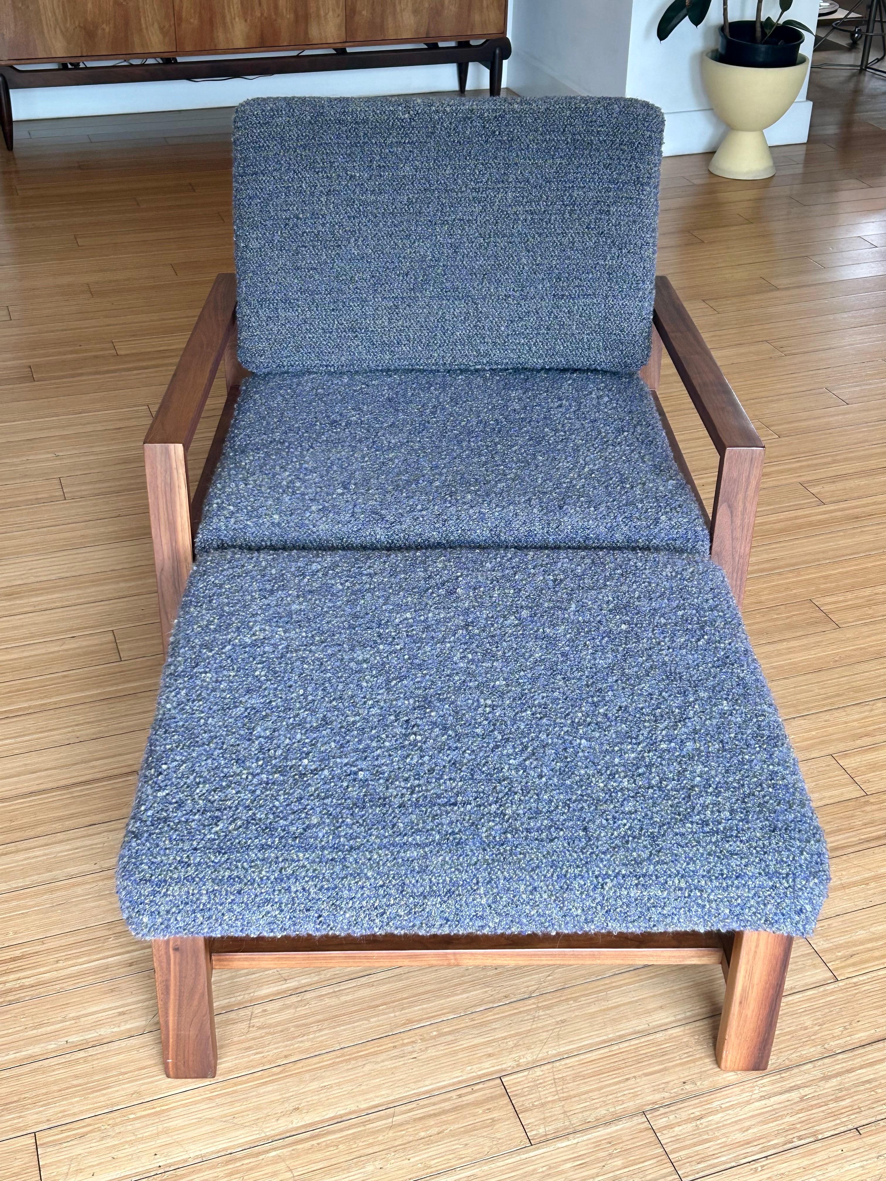 Woodwork  Lounge Chair + Ottoman Van Keppel Green   For Sale
