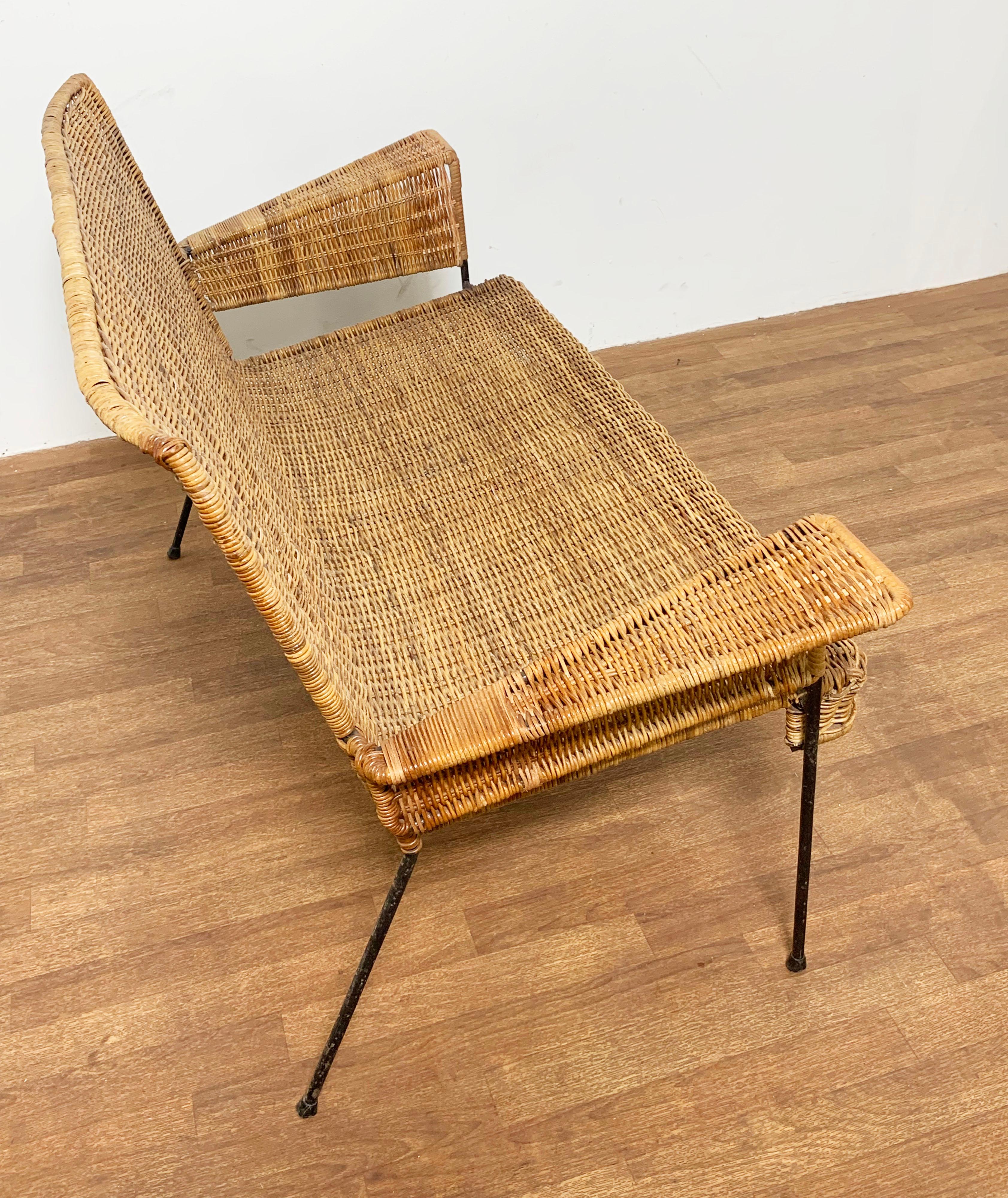 Van Keppel & Grünes Rattan-Set, ca. 1950er Jahre (Mitte des 20. Jahrhunderts) im Angebot