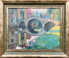 Vue du canal de Bruges - Le béguinage, Maurice Van Middel, Bruges 1886 - 1952  