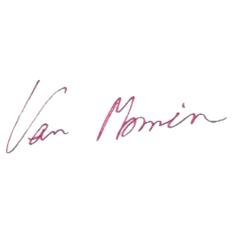 A handsome autograph from the talented musician Van Morrison. 

Soulful singer-songwriter from Northern Ireland has a career that spans seven decades of hits and incredible discography. From playing the guitar, the saxophone and the harmonica; his