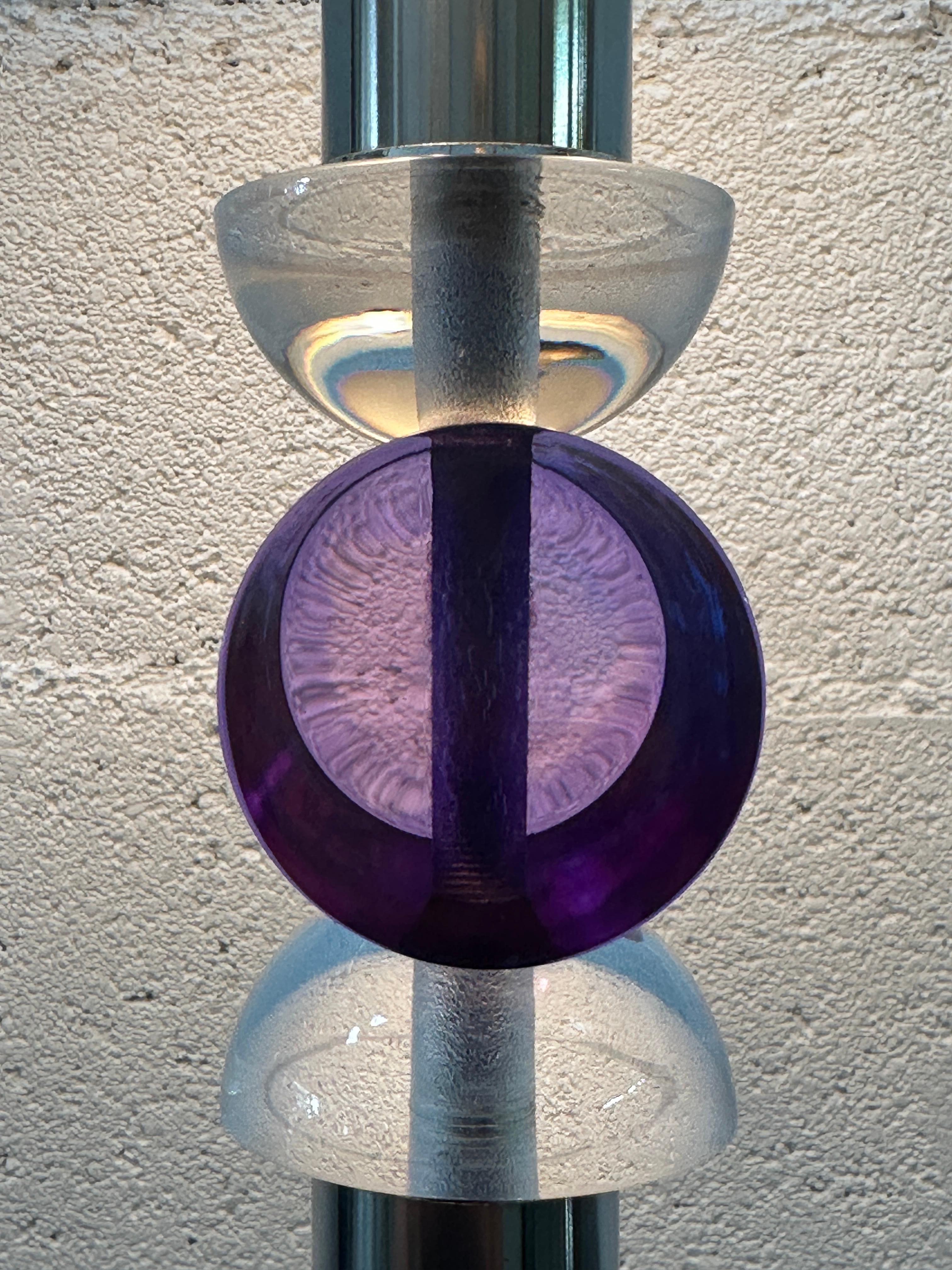 Van Teal 1970, dieser geometrische Stil aus klarem und blauem Lucite, hergestellt in Amerika. im Angebot 4