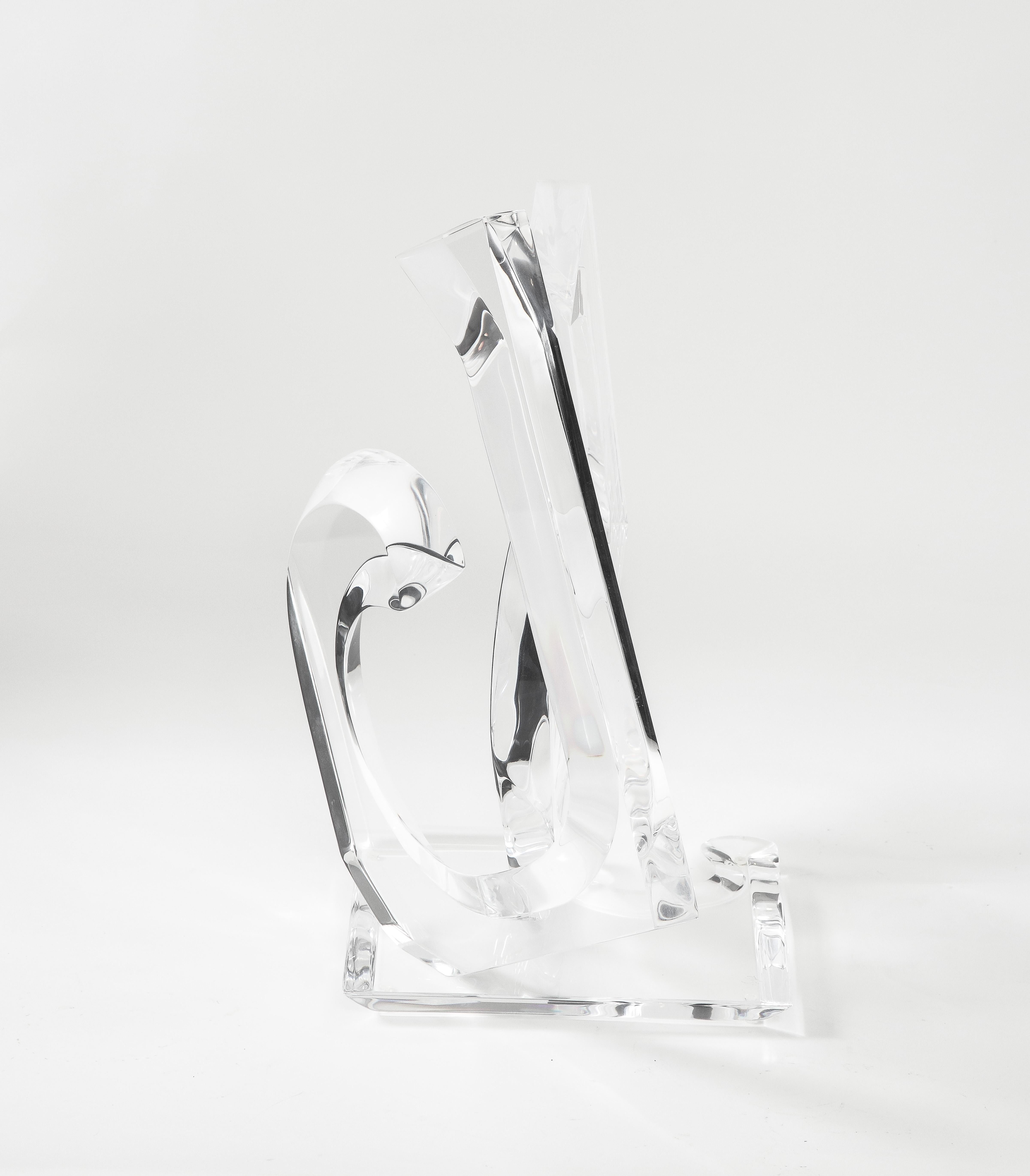 Late 20th Century Van Teal Large Signed Abstract Lucite Sculpture