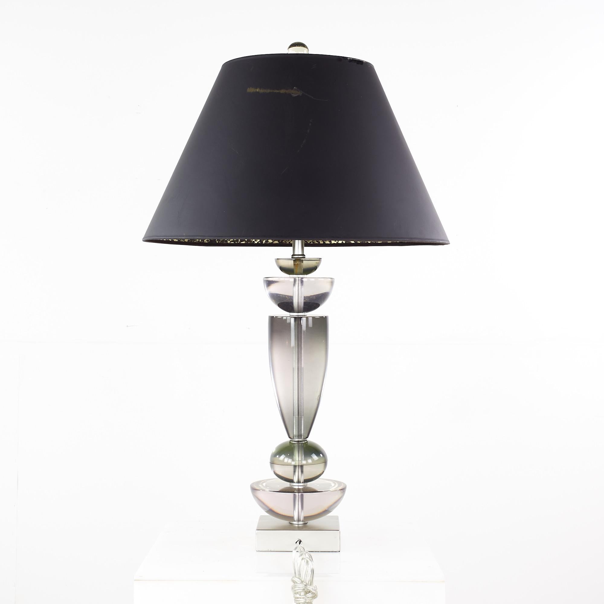 Van Teal Mid-Century Lucite Table Lamp In Good Condition For Sale In Countryside, IL