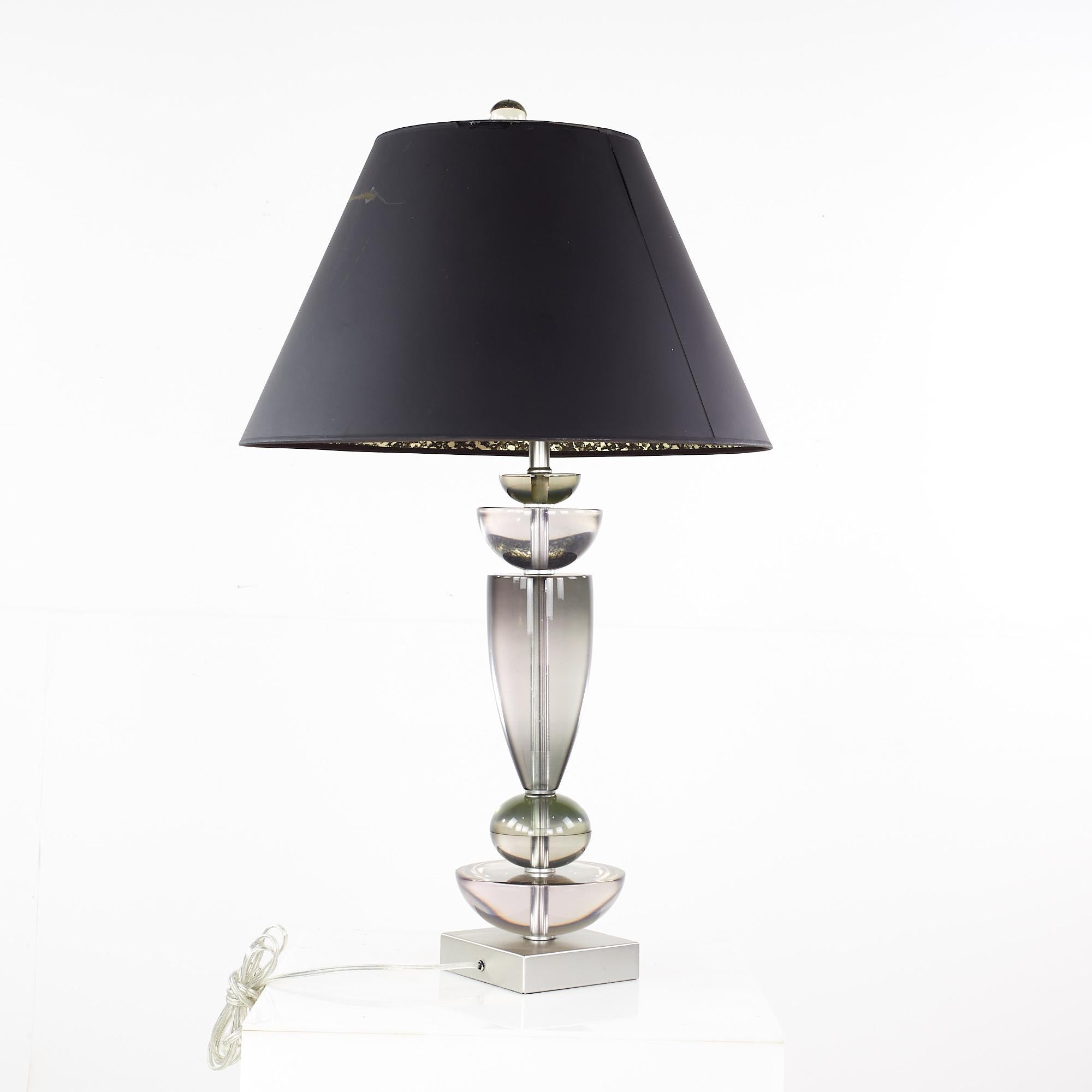 Late 20th Century Van Teal Mid-Century Lucite Table Lamp For Sale