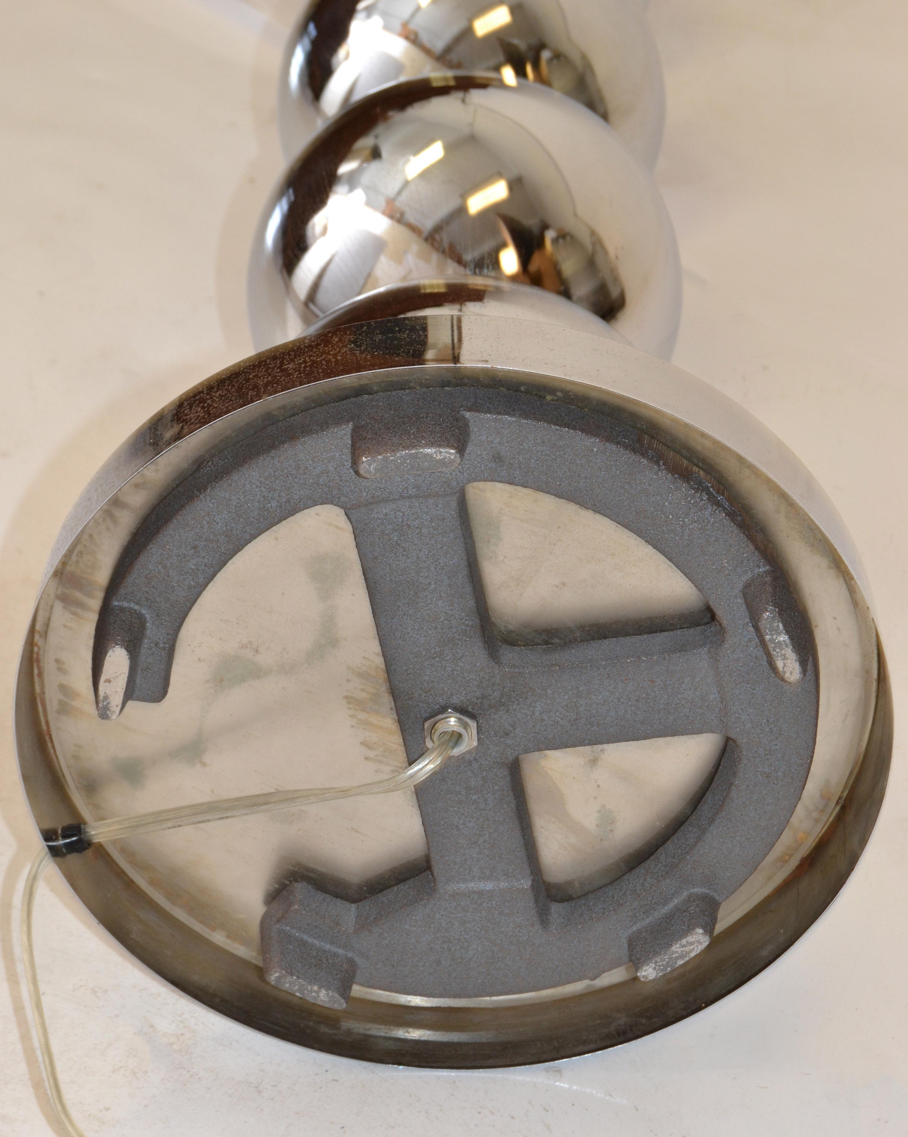 Van Teal Moderne 2-Licht-Chrom-Kugel-Stehlampe, Silber, schwarzer Schirm 80 im Angebot 5