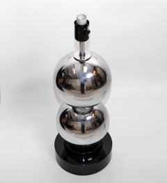 Van Teal Modern Chrome Ball Silver Finish Table Lamp 3-Way Switch Contemporary